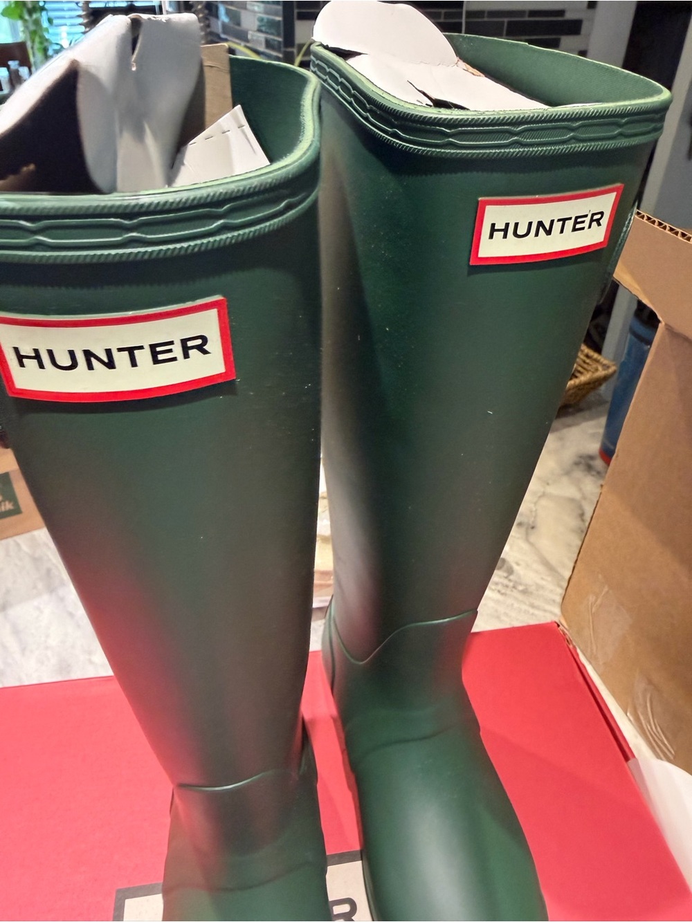 Hunter Tall Matte Forest Green Rain Boots - Picture 4 of 7